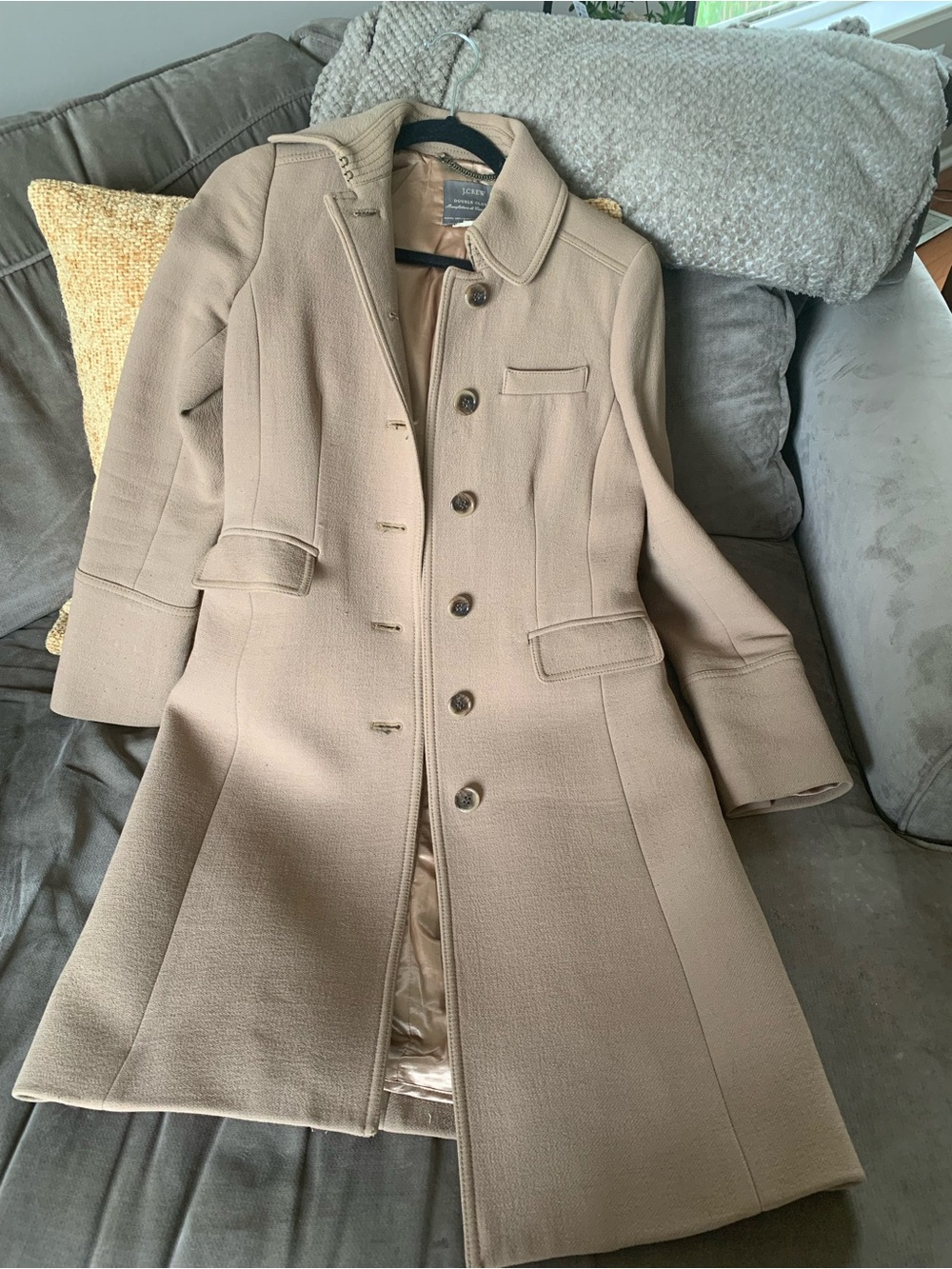 J. Crew Camel Wool Blend Single-Breasted Trench Coat